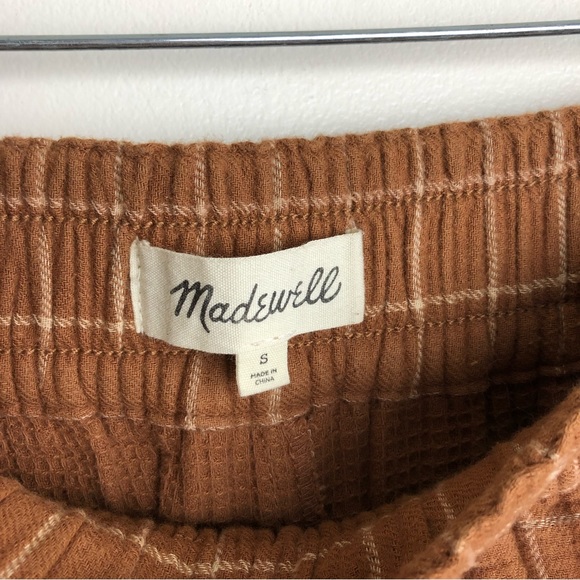 MADEWELL Waffleback Pull On High Rise Tapered Pants Windowpane - Picture 5 of 8